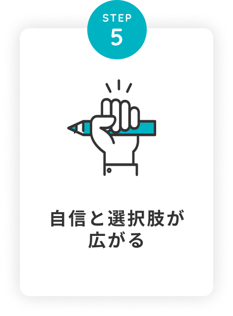 ステップ5：自信と選択肢が広がる